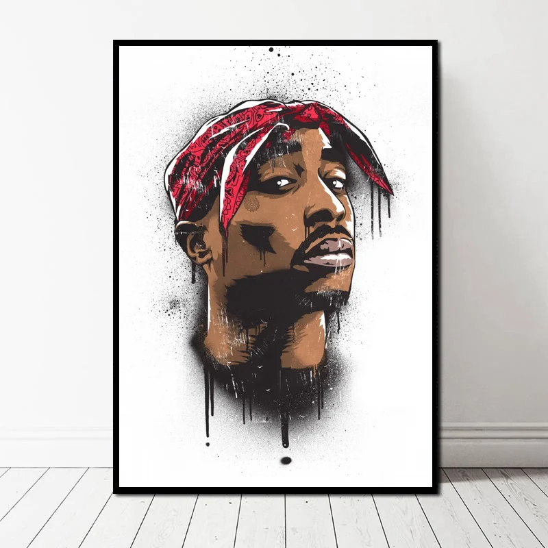 Плакат музыкальный певец Tupac 2PAC Shakur в стиле хип хоп печать на холсте настенные