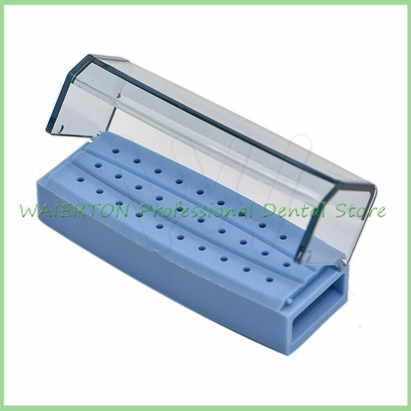 1 Pc Blue Dental Plastic Sterilizer Bur Box Disinfection Drill Holder 30 Holes | Красота и здоровье