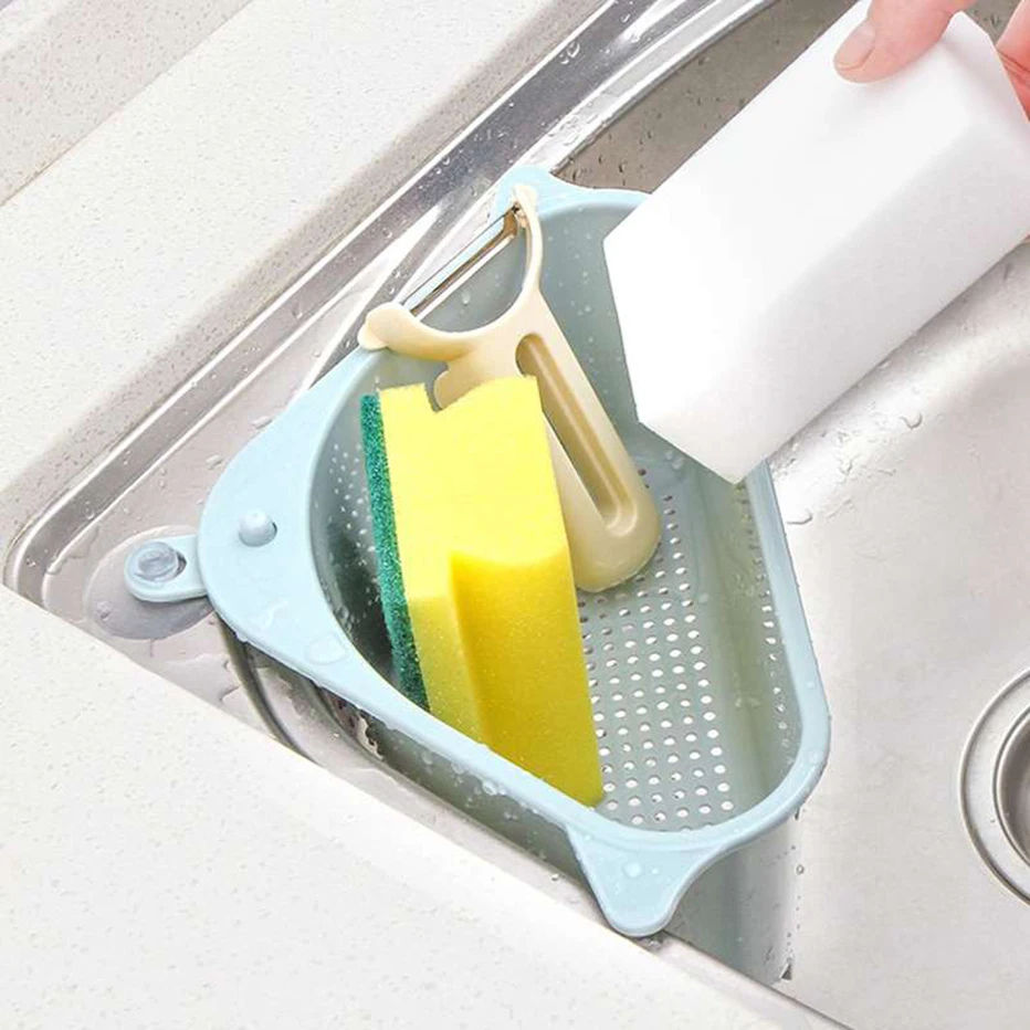 Kitchen Sink Strainer Vegetable Fruit Drain Basket Suction Cup Sink Corner Storage Sponge Towel Holder Rack Kitchen Sink Filter Kitchen Sink Strainer Vegetable Fruit Drain Basket Suction Cup Sink Corner Storage Sponge Towel Holder Rack Kitchen Sink Filter