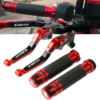

Motorcycle Brake Clutch Lever Extendable+Handle Grips Handlebar For HONDA CB919 CB900F hornet CB 919 2001-2008 2007 2006 2005 04