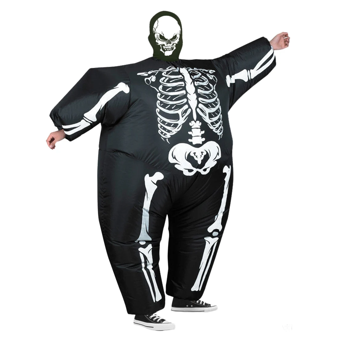 Хэллоуин надувной ужасный костюм езда на костюм наряд для косплея на Хэллоуин со скелетом-тыквой Одежда для взрослых