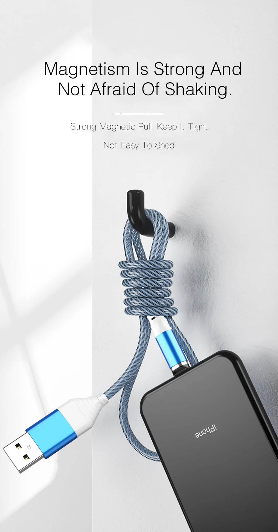 Магнитный зарядный адаптер, плавный свет, магнитный Micro USB кабель для samsung type-c, зарядный кабель для iphone
