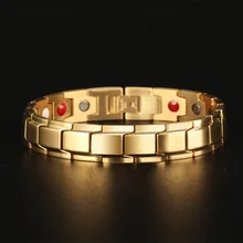 Золотые мужские и женские магнитные браслеты для здоровья и браслеты черного и серебристого цвета 316L из нержавеющей стали энергетический германий браслет с шармом ювелирные изделия