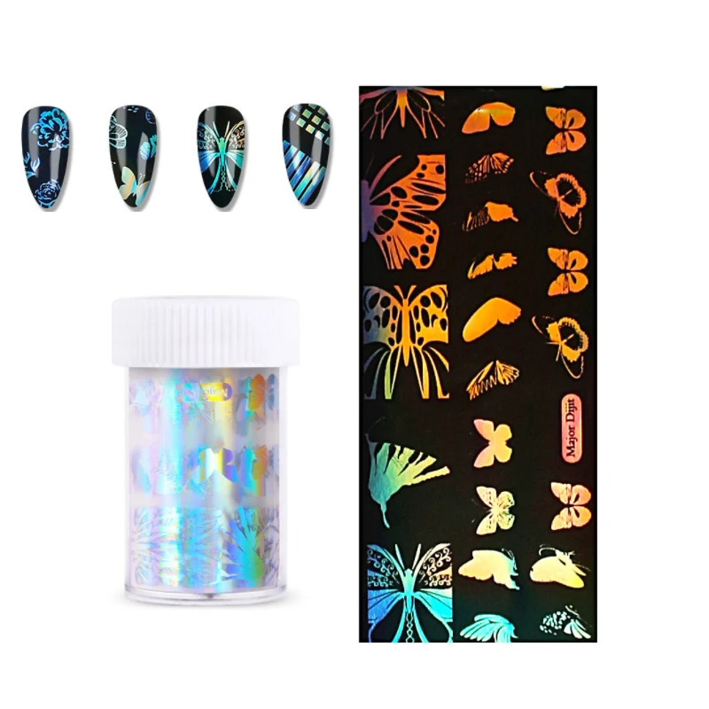 

Multi-element Punk Smiley Butterfly Graffiti European and American Popular Elements Nail Sticker 4*100CM Nail Transfer Sticker