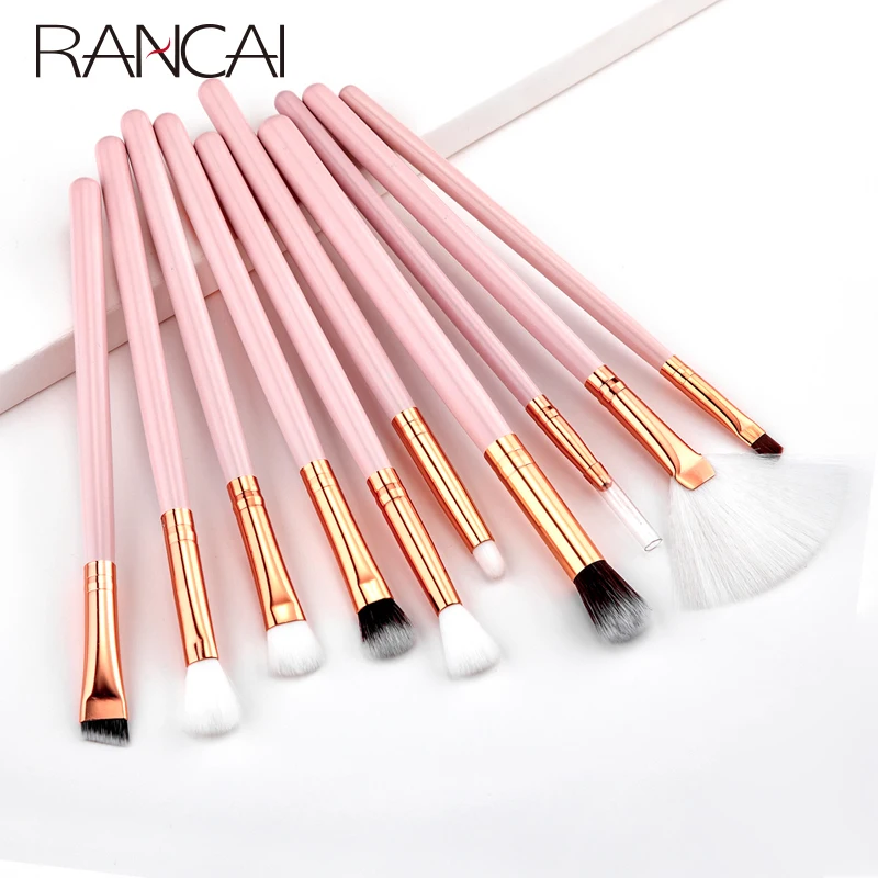 

Professional 10pcs Eyeshadow Brushes Set Eyebrow Eyeliner Lip Smudge Concealer Makeup Brushes Cosmetic Pincel Maquiagem Tools
