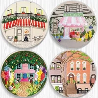 Buy 15cm Ribbon Embroidery Set | Beginner Needlework Kits | Europe Town Scenery Cross Stitch Series | Needle Arts Crafts Sewing | Online Shopping