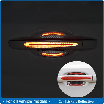 

Automobile Stickers Reflective Door Warning Tape 5D Sticker Auto Reflective Strip Carbon Fiber Decoration Car Door Safety Strip