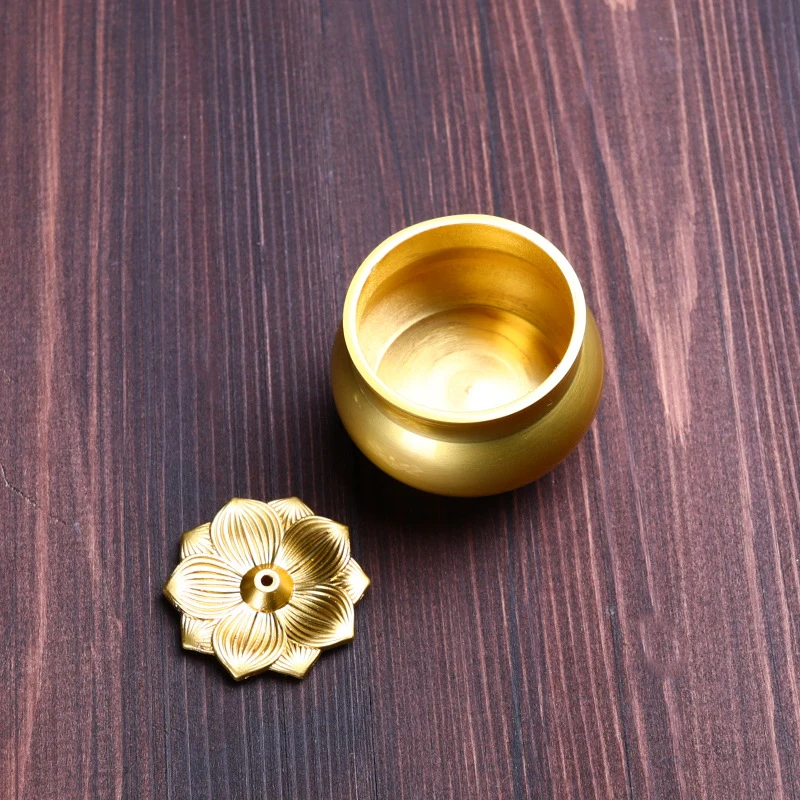 1 Pcs Mini Round Brass Joss-stick Incense Burner Line Incenses Censer Home Decor