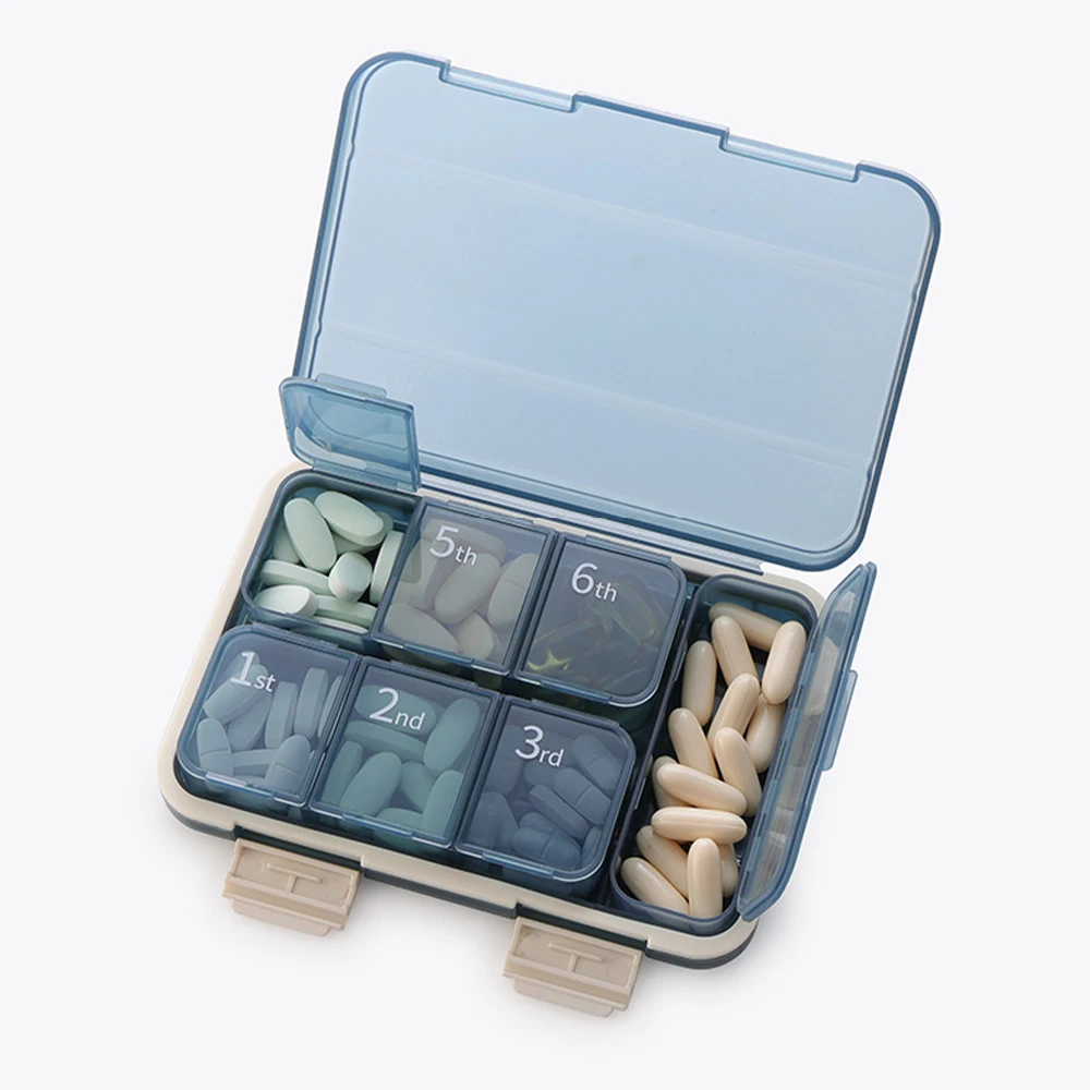 7 Days Portable Pill Box Large Capacity Weekly Pill Case Plastic Square Tablets Organizer Small Mini Travel Medicine Storage Box