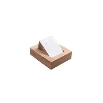 

Bamboo Leather Jewelry Display Tray Earring Show Holder Stud Earring Organizer P0RF