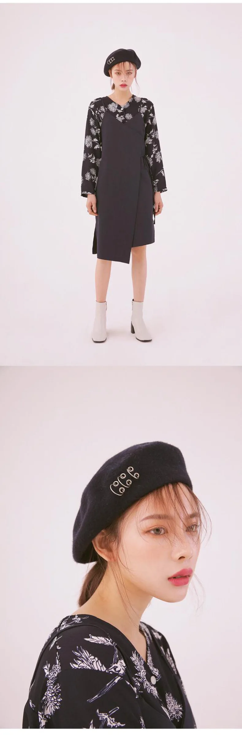 Новинка, винтажный стиль, НОВАЯ шапка для художника, женские зимние стильные милые круглые береты, черный цвет, 55-58 см