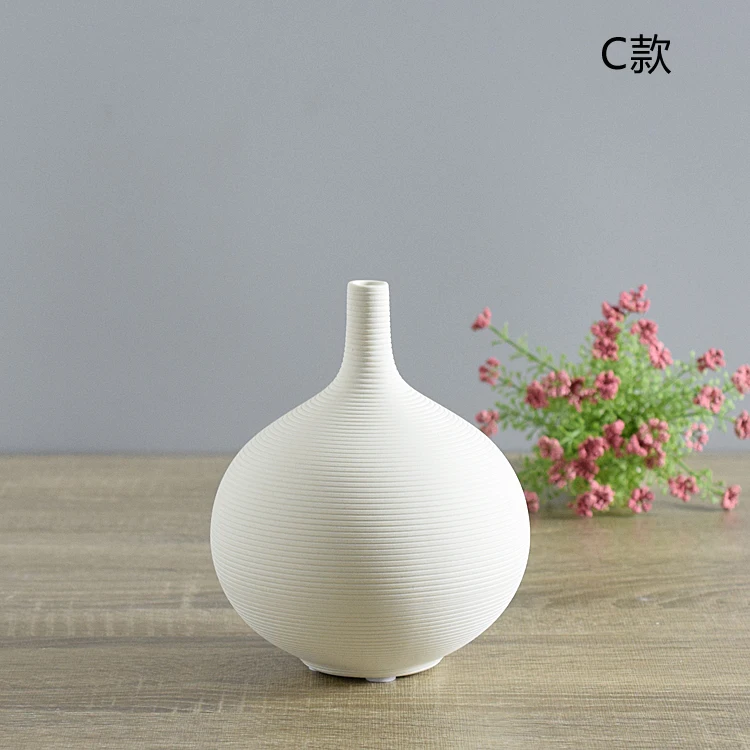 C 15x13x1cm Керамическая ваза, ваза для цветов для дома, фурнитура с моделью, декор для комнаты, стильная ваза для сухих ясеней, 5 форм, 3 цвета S - Цвет: C 15x13x1cm