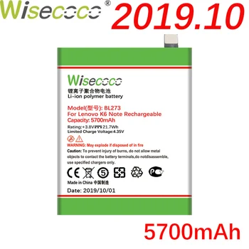 

WISECOCO 5700mAh BL273 Battery For Lenovo K6 Note Smart Phone Latest Production High Quality Battery+Tracking Number