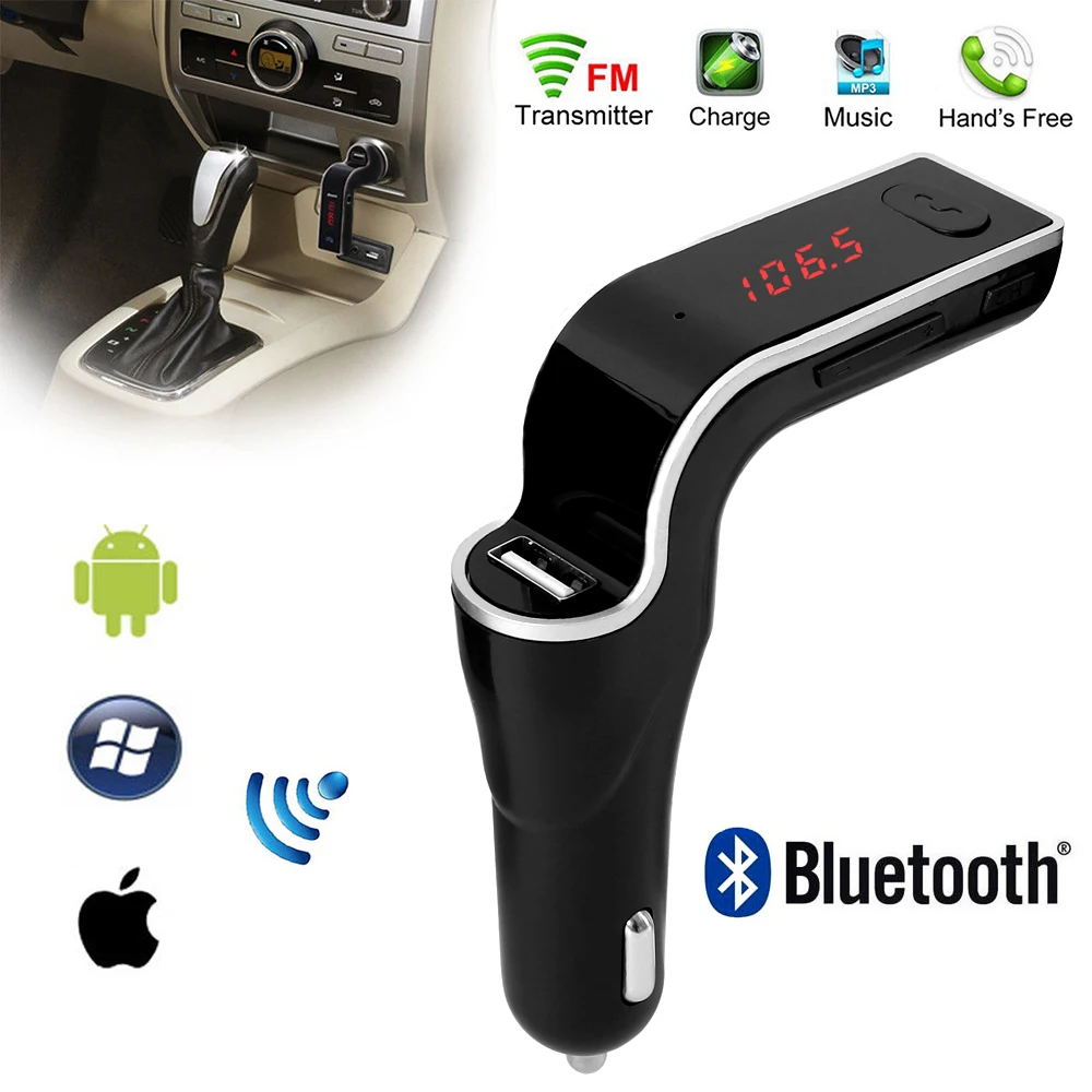 

Car Wireless FM Transmitter Hands Free AUX Modulator Car Bluetooth Kit MP3 Player SD USB LCD Car USB Charger Accessories