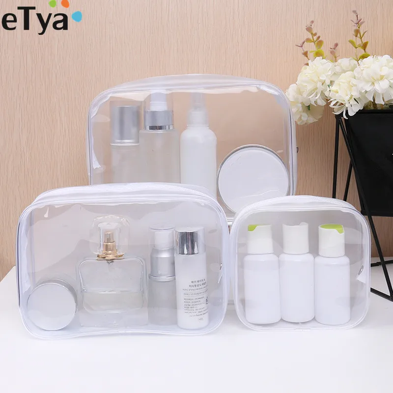 

Women Waterproof Transparent PVC Cosmetic Bag Zipper Make Up Bag Case Travel Beauty Makeup Wash Organizer Toiletry Storage Kit