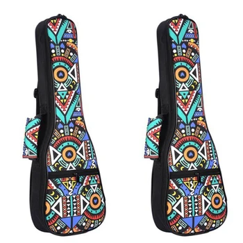 

2Pcs Double Strap Hand Folk Ukulele Carry Bag Cotton Padded Case for Ukulele Guitar Parts Accessories,Blue-Graffiti, 26 Inch & 2