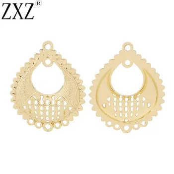 

ZXZ 10pcs Gold Tone Chandelier Earring Multi Strand Connector Charms Pendants Jewelry Making Accessories