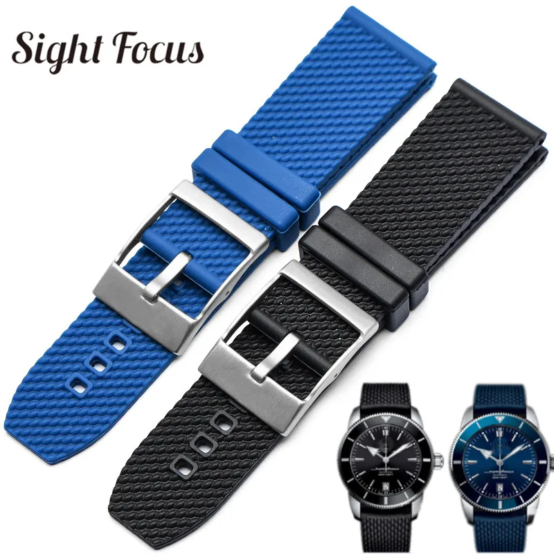 24 millimetri di Gomma Nera Cinturino per Breitling Superocean Heritage  AB201012 Navitimer Avenger Orologio di Gomma Cinghie Dive Braccialetto  Uhr|Watchbands| - AliExpress