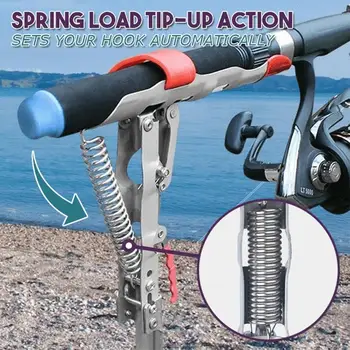 

1 Pcs New Outdoor Fishing Auto Sea Rod Holder Auto Automatic Ground Plug Lifter Rod Sea Stand Spring Rod J3O2