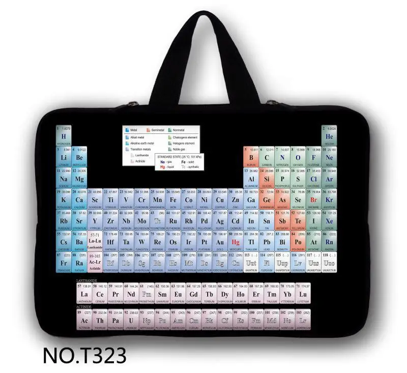 

Periodic table Laptop Sleeve Notebook Bag Tablet Case For 10.1 12 13.3 14" 15.4 15.6 15 inch Computer For Asus HP Acer Toshiba
