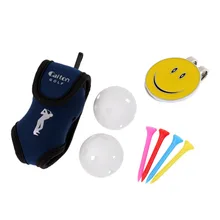 Держатель для мяча для гольфа, поясная сумка с клипсой на поясе, 2 мяча, 4 тройника, набор с крепким намагниченным креплением на шляпе, шариковый маркер, принадлежности для обучения гольфу