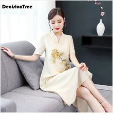 cheongsam vintage cheongsams tradicional bordado hanfu superior china roupas