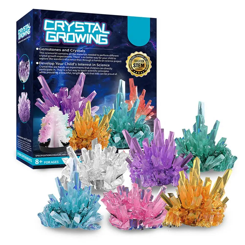 Mundo de la ciencia Kit de crecimiento cristalino crece 4 Cristales experimento Juguete Juego 
