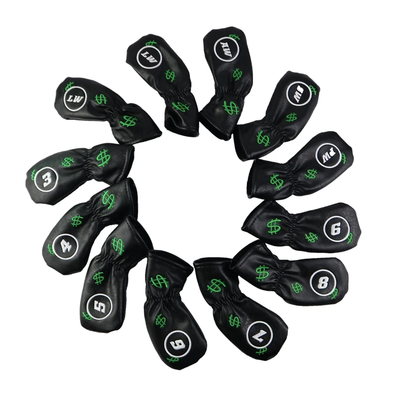 12pcs USA NRC Гольф Железный головной убор изысканный PU толстый из искусственной кожи гольф клуб Железный головной убор аксессуары - Цвет: 12pcs USA