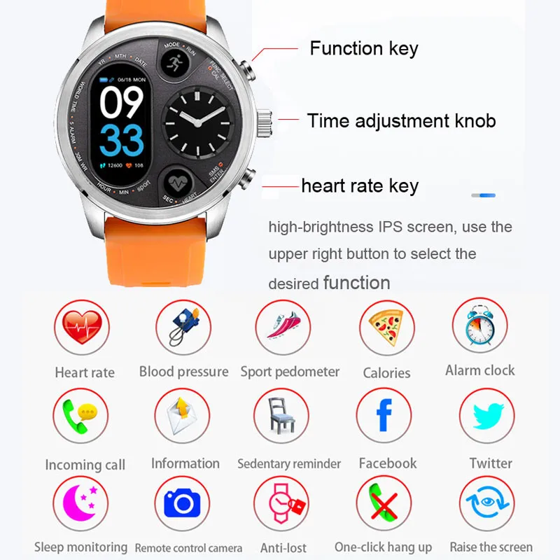 T3 напоминания о звонках, трекер активности, умные часы, hombre, Смарт часы, android iOS, ticwatch pro, часы для здоровья, двойной часовой пояс