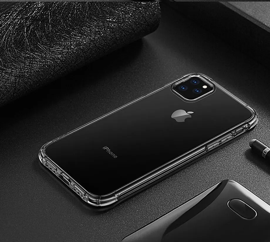 1mm thick Чехол для телефона с подушкой безопасности противоударный Для iPhone 11 iPhone 11 Pro для iPhone 11 Pro Max полная защита прозрачный ТПУ Защита задняя крышка - Цвет: 1mm thick
