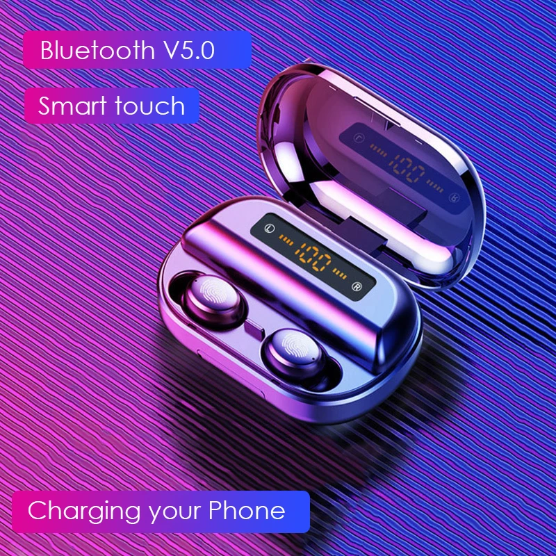 Tws v11 Bluetooth наушники V5.0 Интеллектуальный отпечаток пальца сенсорный беспроводной Headearphone светодиодный дисплей водонепроницаемый HD стерео гарнитура