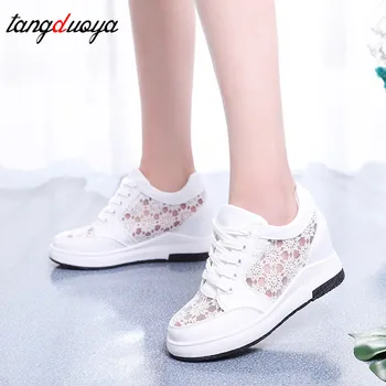 

mesh casual shoes Wedge Women Footwear Height Increasing women Shoes Women's casual shoes Sneakers white/black shoes women 2020