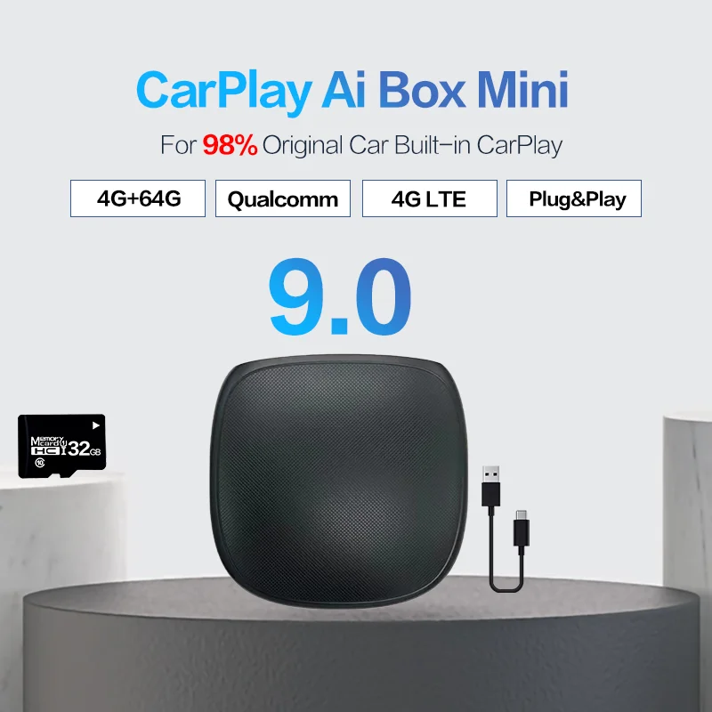 Автомобильная мини-приставка Carplay Ai Box мультимедийный плеер на Android 4 + 64 ГБ для Benz