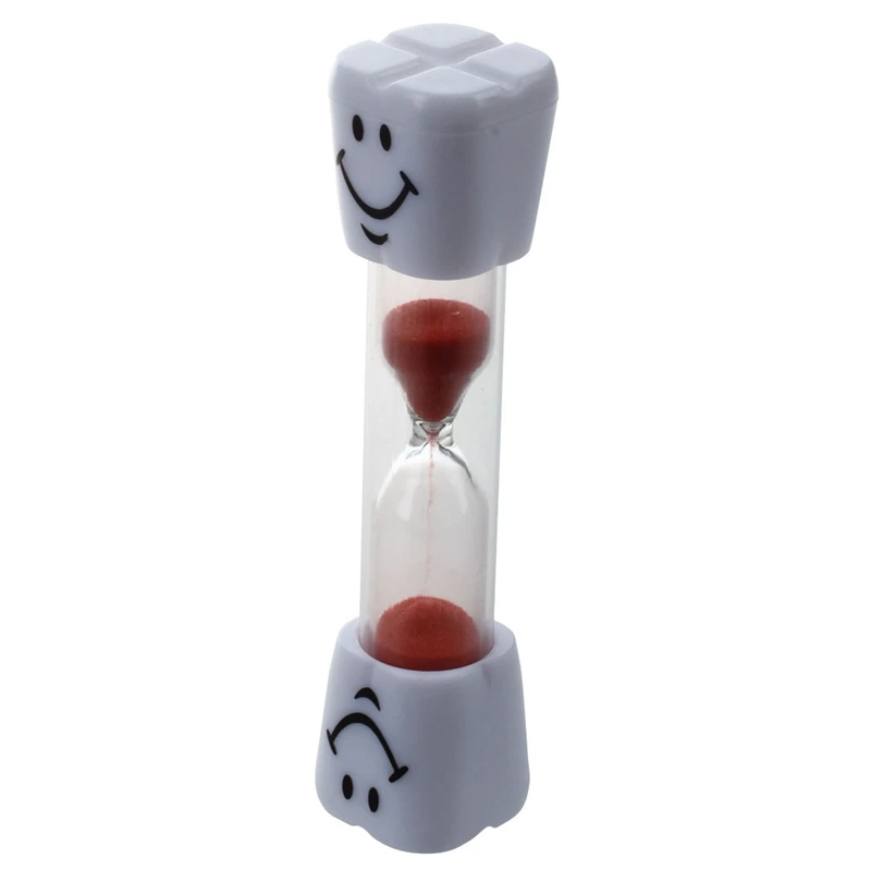 2pcs Childrens Toothbrush Timer Hourglass Kids Sandglass Smile Sand Egg 3 Minutes- Red& Pink
