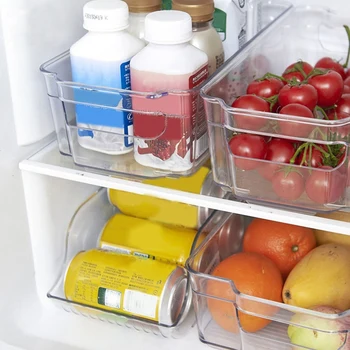 

Refrigerator Storage Storage Box Food Fruit Refrigeration Drawer Plastic Storage Box Narrow Section Heightening Transparent Plas