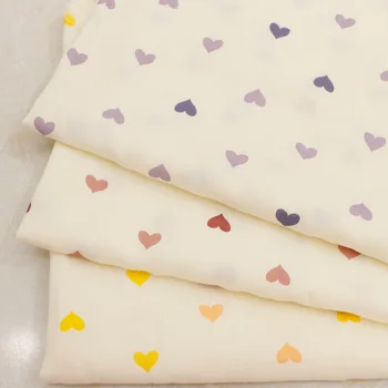 

2020 Spring and Summer Lovely Heart Shape Printed Cotton Cotton Twill Washed Cotton Soft Gril's Dress Fabric