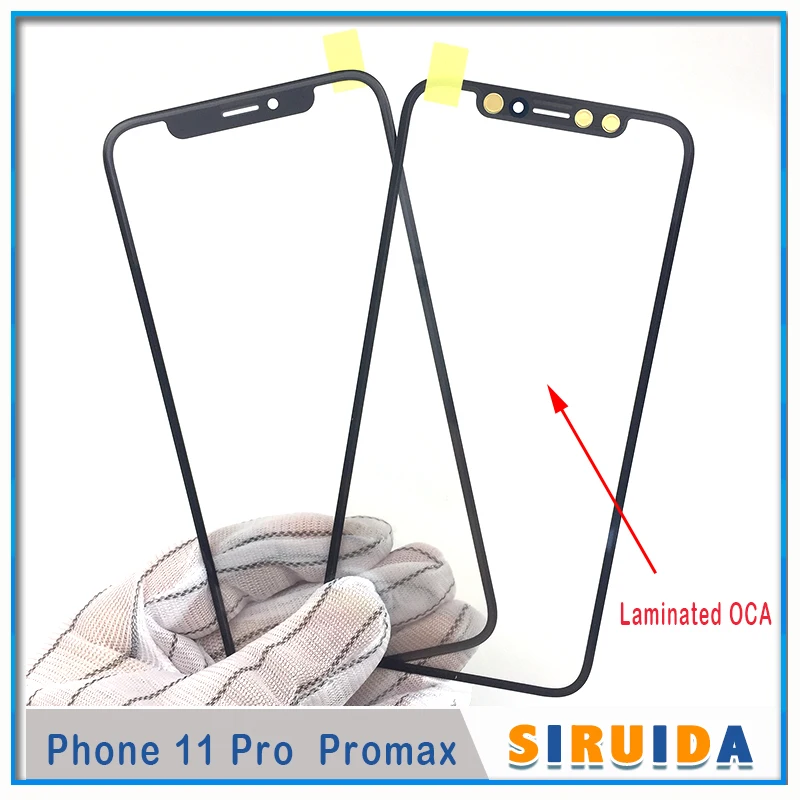 Внешнее стекло для ЖК-экрана с клеем ОСА iPhone 11 12 13 pro max X XS XR MAX 2 шт. | Мобильные