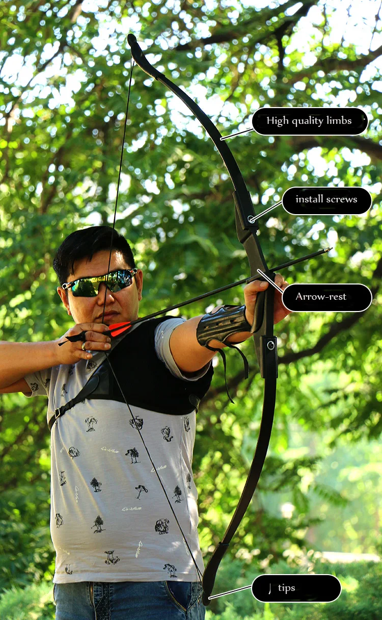 Tiro com Arco Longbow para cs Jogo de Guerra Arco da Mão Esquerda e Direita para Crianças Caça Reta Juventude 30 - 40lbs 7 Cheap Arco e flecha
