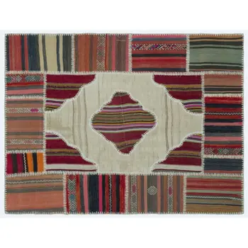 

Handmade Natural Vintage Patchwork Rug Area Rug 133x175 Cm-4'4''X5'9''