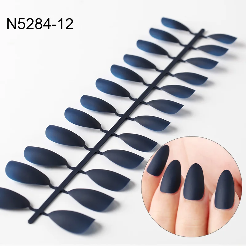 24PCS/Pack Fake Nails Nail Art Manicure Tips For False Nail Art Decoration Forms Extension Manicure Art False Nails faux ongles - Цвет: N5284-12