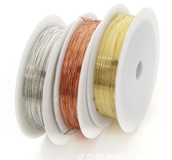 

0.4mm 15meter/lot silver/gold copper wire for Bracelet Necklace DIY Colorfast Beading Wire Jewelry Cord String Craft Making