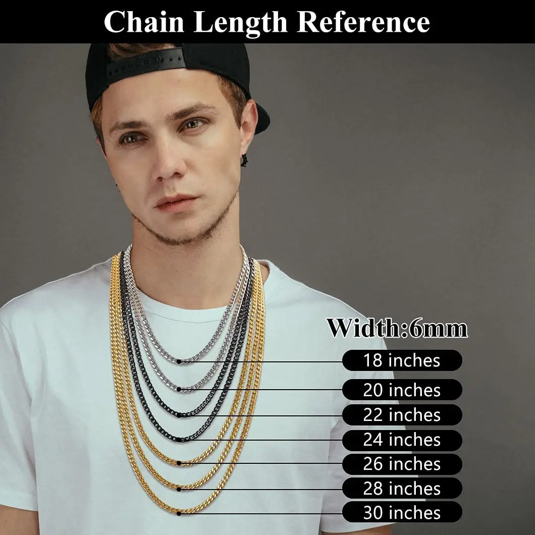 Mens Stainless Steel Gold Pendant Necklace Chain Link 20" 26" 28" Hip Hop Choker 