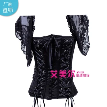 

Temperament and interest clothing Ultra-thin black lace bone European and American court corset sexy underwear
