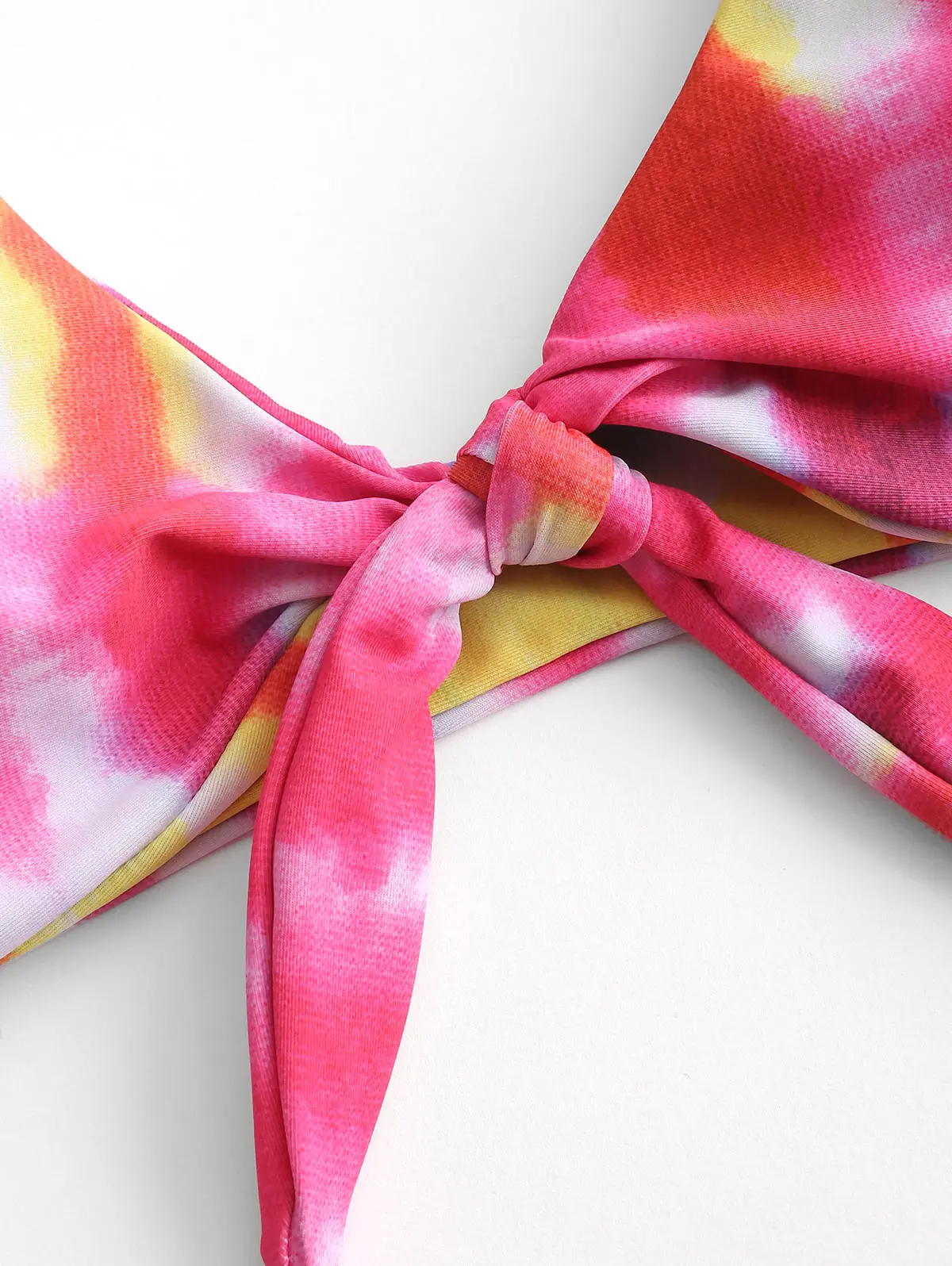 ZAFUL Tie Dye завязанный купальник бикини с мягкими чашечками сексуальный купальник женский галстук погружающийся в шею купальный костюм с пуш-ап шикарное эстетическое бикини