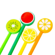 

36Pcs Cute Kawaii Fruit Novelty Pens Funny Girl Stationery Gel Pen Blue Ballpoint Fun Rollerball School Party Favor Wedding Gift