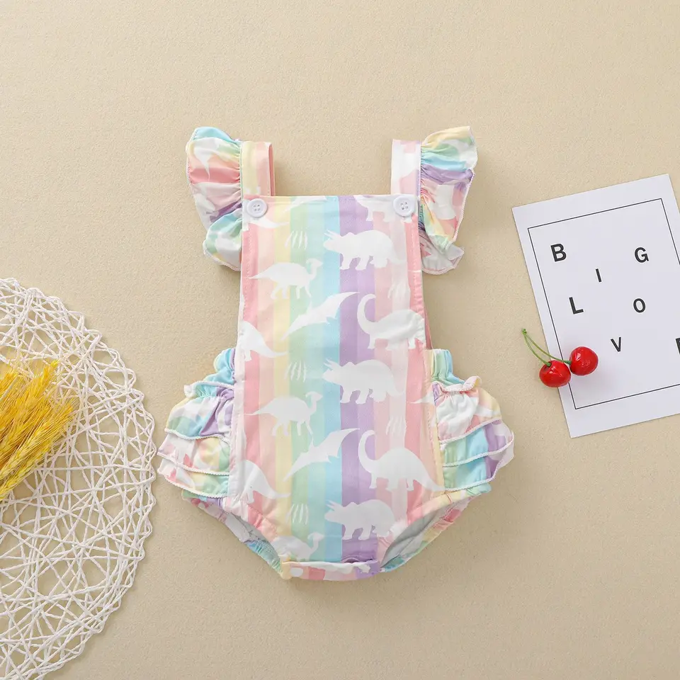Summer Infant Baby Girls Dinosaur Ruffle Romper