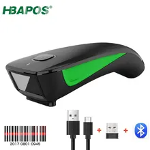 HBAPOS – Scanner de codes à barres sans fil 1D, Bluetooth, QR, lecteur de codes à barres de poche, Portable, Mini