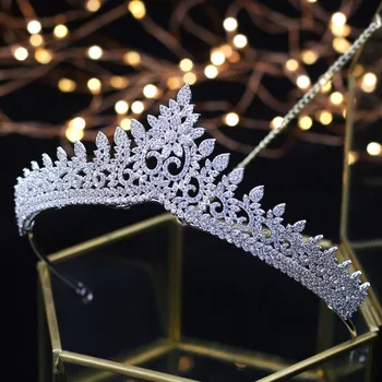 

New Fashion Crown Wedding Tiaras Crystals Zircon Baroque Bridal Crowns Tocado Novia Bride Hair Jewelry Wedding Hair Accessories