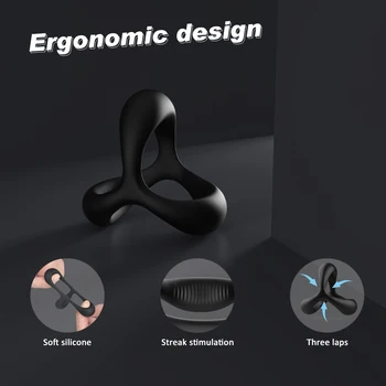 PHANXY Penis Cock Ring on for Men Delay Ejaculation Erection Sex Shop Toys for Couple Sextoy Penisring Man Dick Enlarger Rings 2