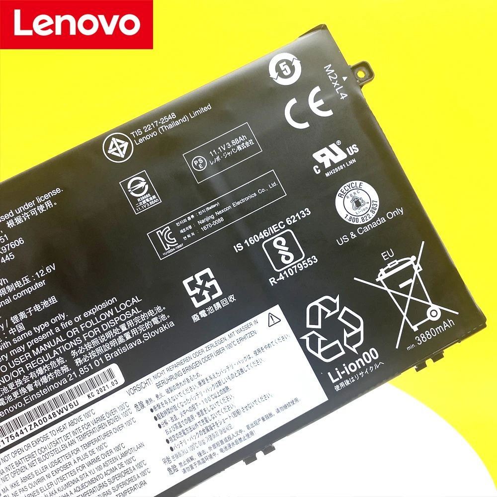 Lenovo-bateria Original do Portátil Thinkpad E480 E580 R480 R580 01av463 01av445 01av466 L17m3p53 Novo - Imagem 3